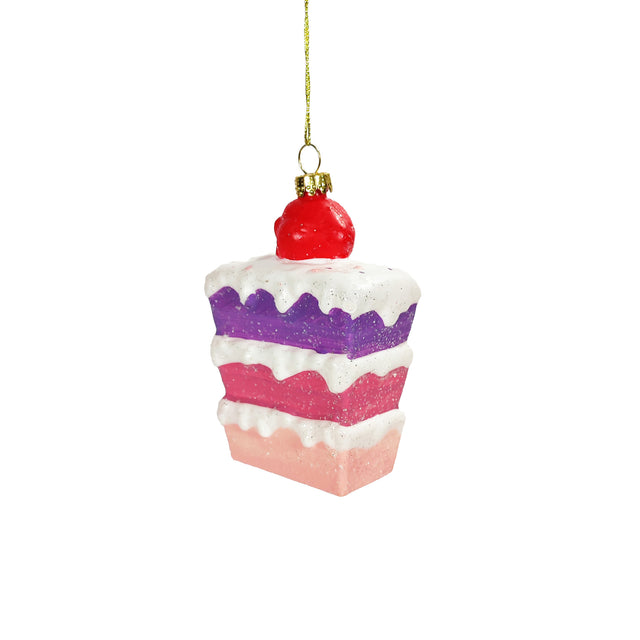 Cake Slice With Strawberry Hanging Ornament 7.3X4.5X10Cm