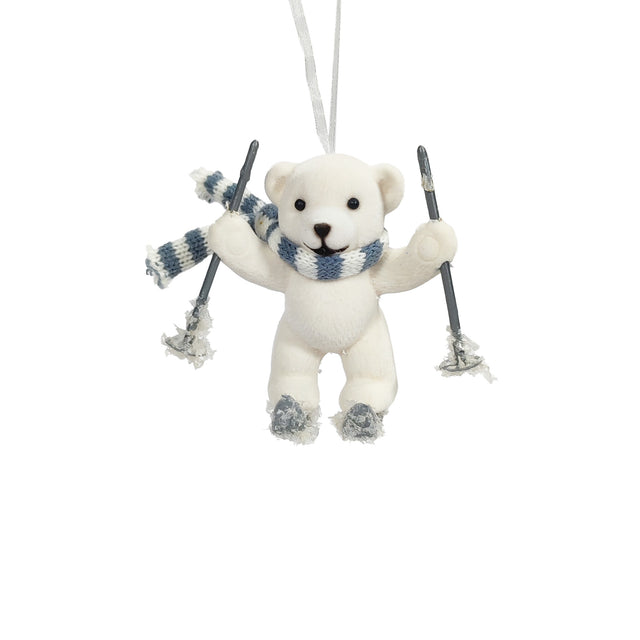 Bear With Ski's Hanging Ornament 11x6.5x10cm