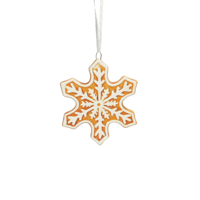 Caramel Snowflake Cookie Hanging Ornament 9X9X1Cm
