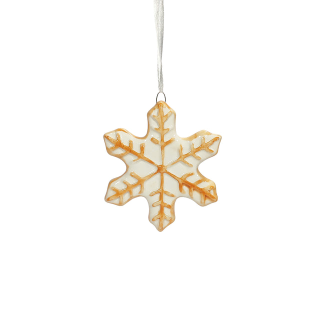 White Snowflake Cookie Hanging Ornament 9X9X1Cm