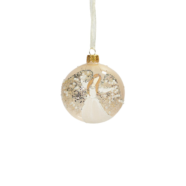 Transparent Bauble With Angel - 8cm