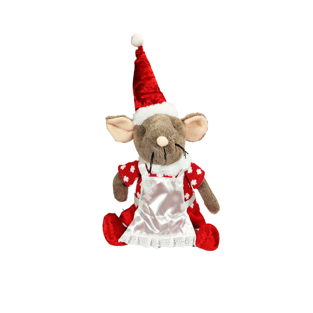 Plush Mouse With Dress 16X12X45Cm