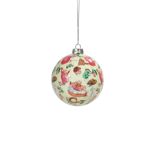 Bauble With Mice 8X8X9.3Cm
