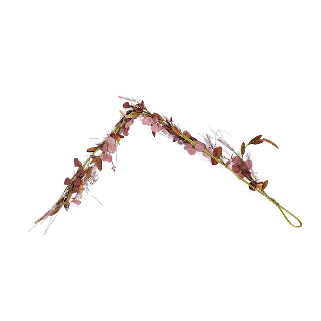 Red Eucalyptus Garland With Snow Finish 150Cm