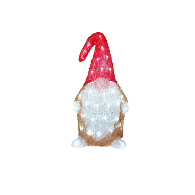 Led Gnome Outdoor Yellow And Red 19X22X44Cm