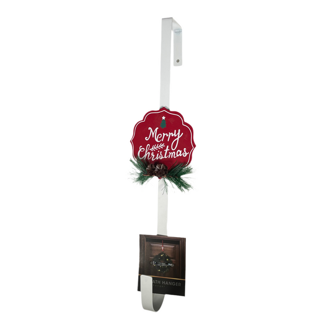 Wreath Hanger Iron, 37.5cm, Red and white - red wreath