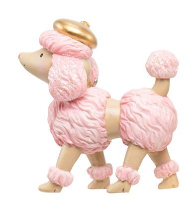 Poodle - Pink Hanging Ornament