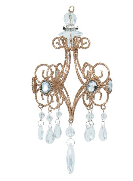 Gold Chandelier With Diamond Beads Hanging Ornament