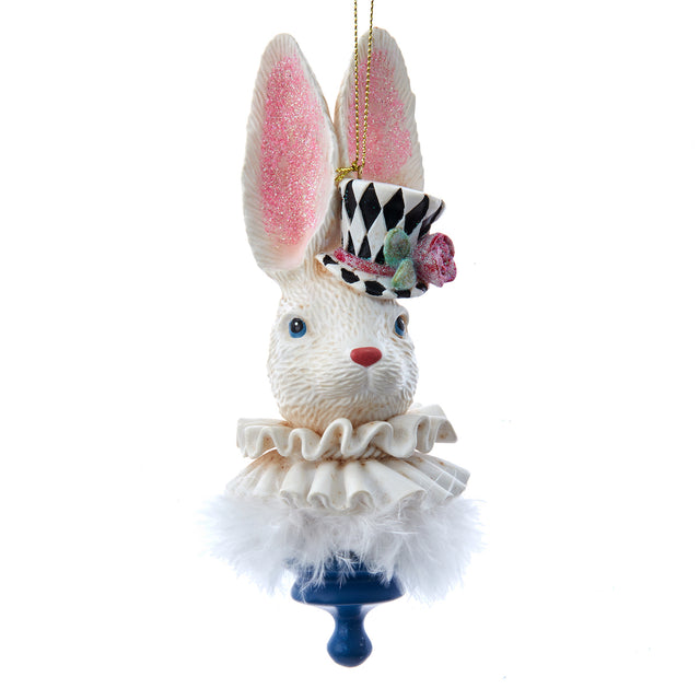 Rabbit Ornament (White With Hat) (Resin)