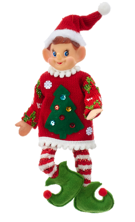 Fabric Christmas Elf With Red Tree Jersey