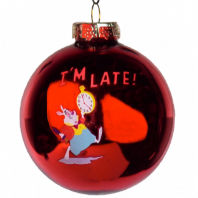 The White Rabbit Red Glass Bauble (8cm)