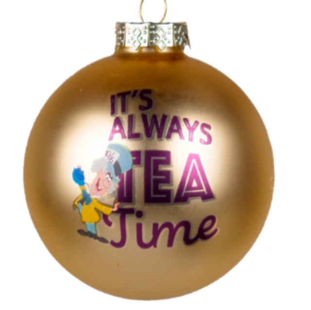 Mad Hatter Christmas Glass Bauble (8cm)