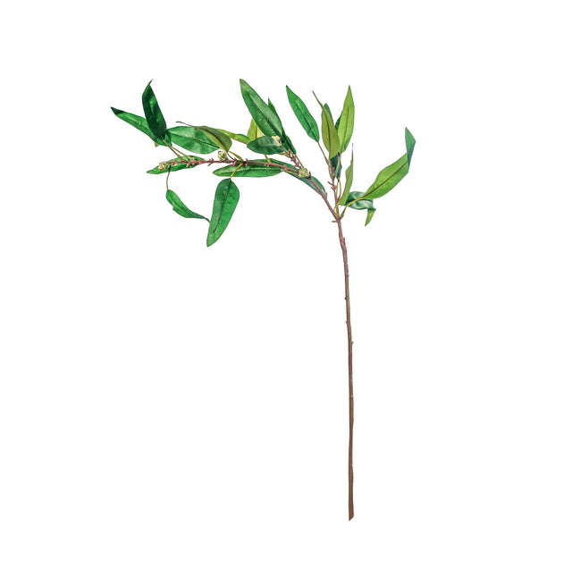 Faux Olive Branch on Stem - Bright Green