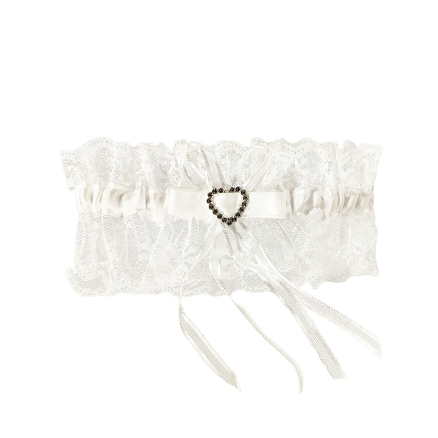 Garter white with heart