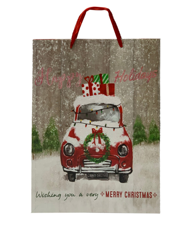 Gift Bag With Car Print -12X30X42Cm