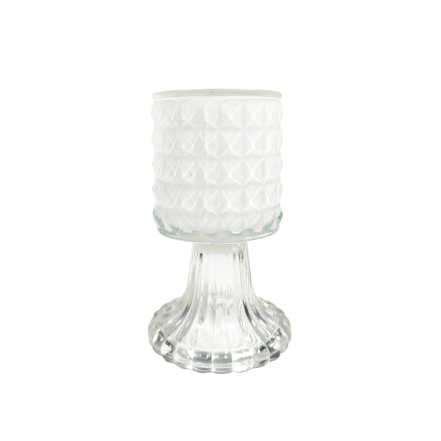 Glass Cup Faro With Diamond Design
