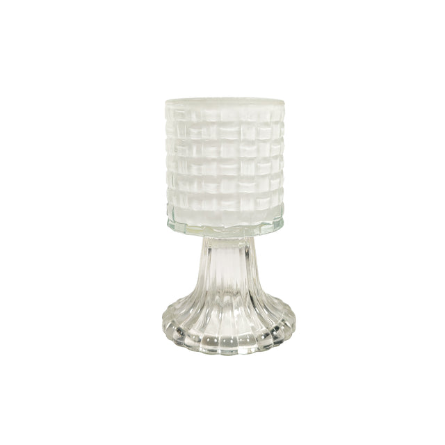 Glass Cup Faro With Squares