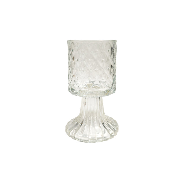 Glass Cup Faro With Diamond Dots