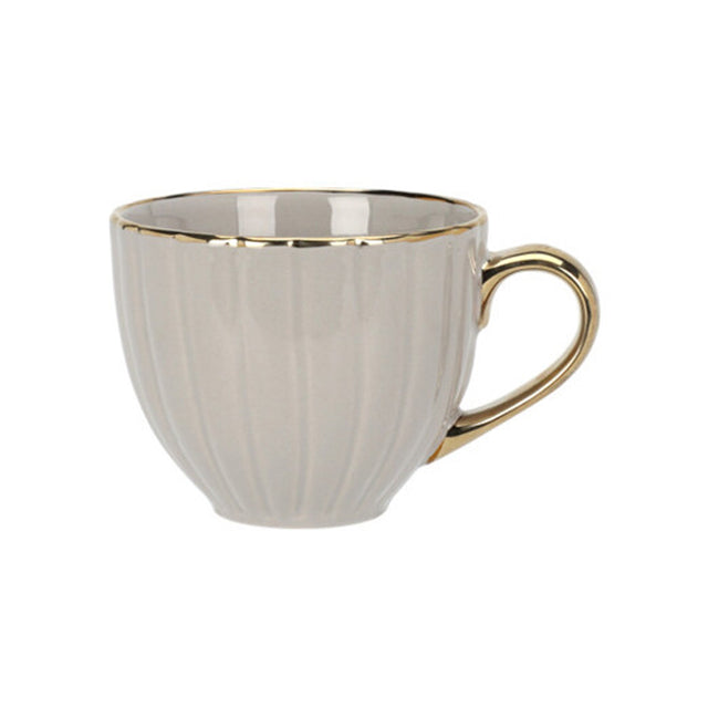 Grey Mug With Golden Ear And Rim (400ml)