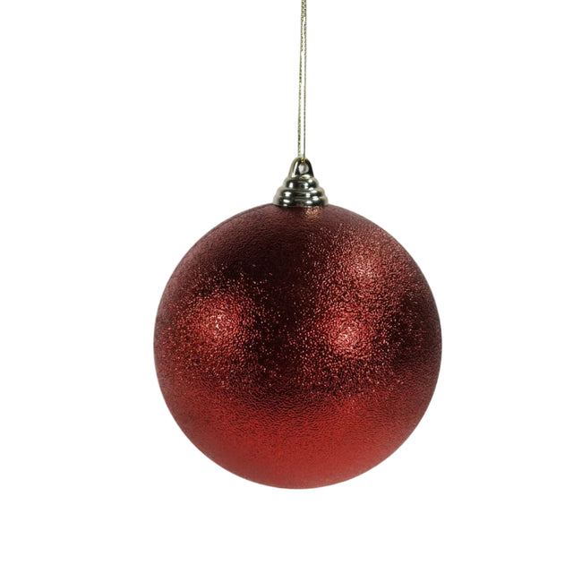 Xmas ball 14cm red - glitter