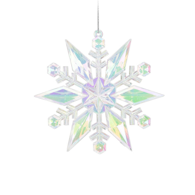 Snowflake Hanging Acrylic, 11.5X1.2X11.5cm, Iridescent - Snowflake