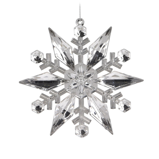 Snowflake Hanging Acrylic, 11.5X1.2X11.5Cm, Silver Snowflake