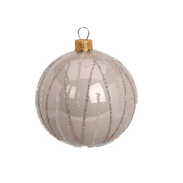 Xmas Ball, Glitter, Glass, 10Cm, Shiny Pink