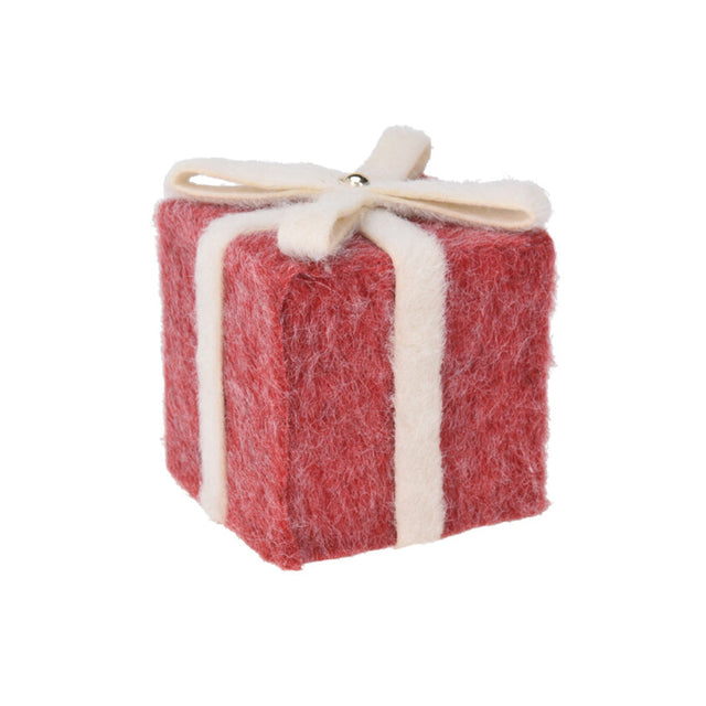 Giftbox Polyfoam And Polyester 12X12X13Cm, Felt Finish, Red