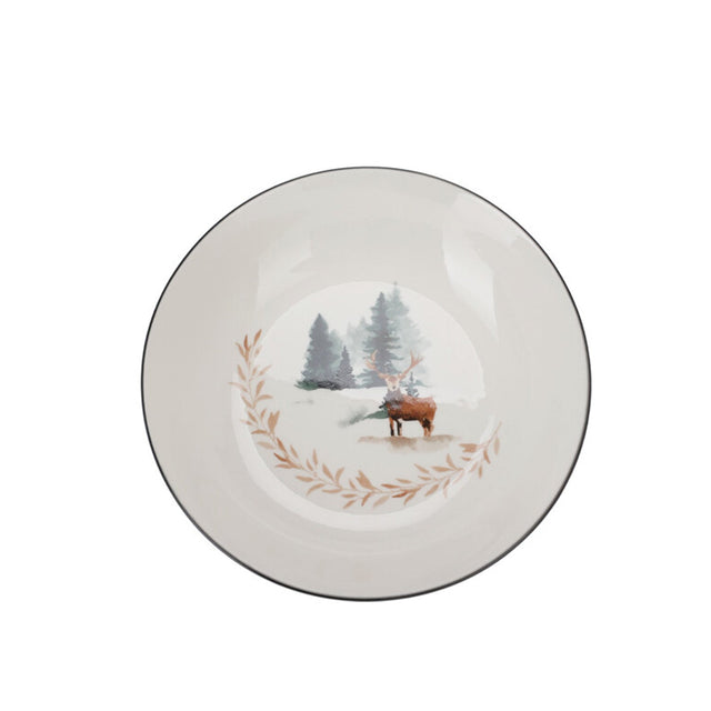 Plate Deep, Porcelain. 20x4.5cm - Reindeer