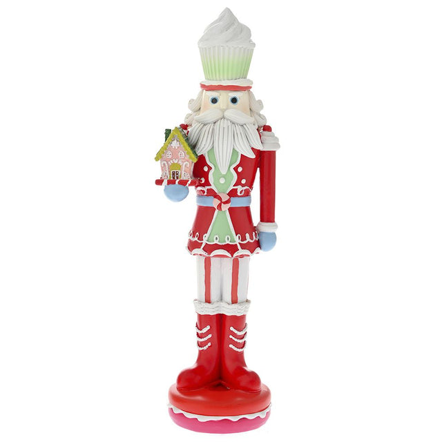 Red/White Polyresin Nutcracker 9X8X32Cm