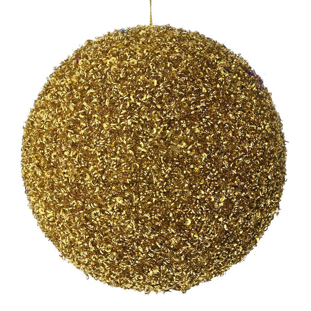 Gold Glitter Foam Bauble 15Cm