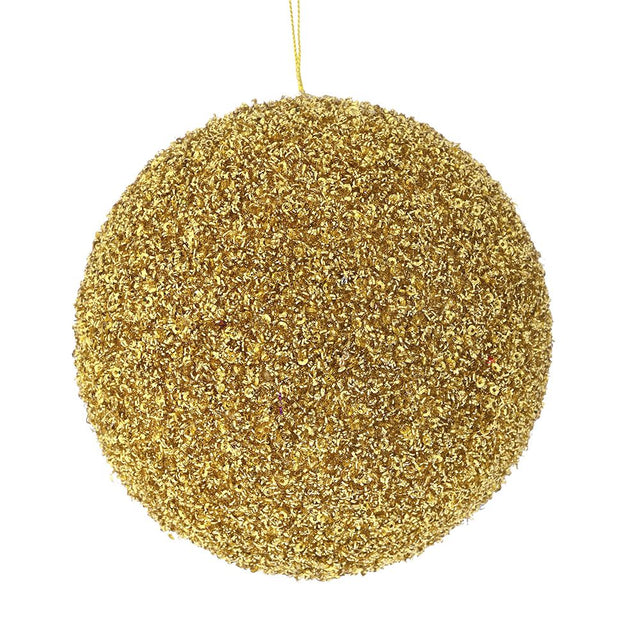 Gold Glitter Foam Bauble 10Cm