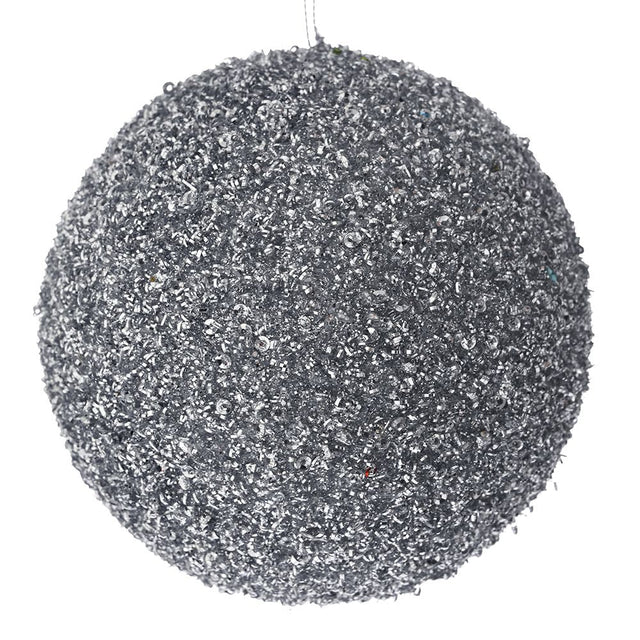 Silver Glitter Foam Bauble 15Cm