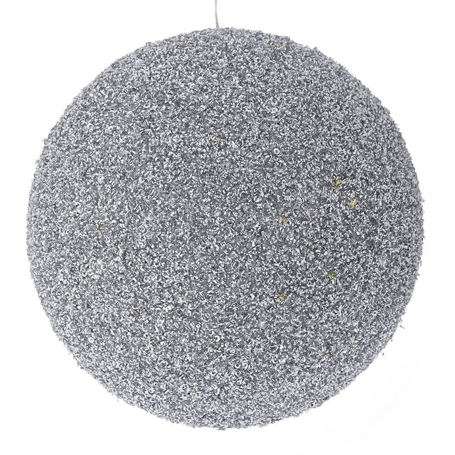 Silver Glitter Foam Bauble 20Cm