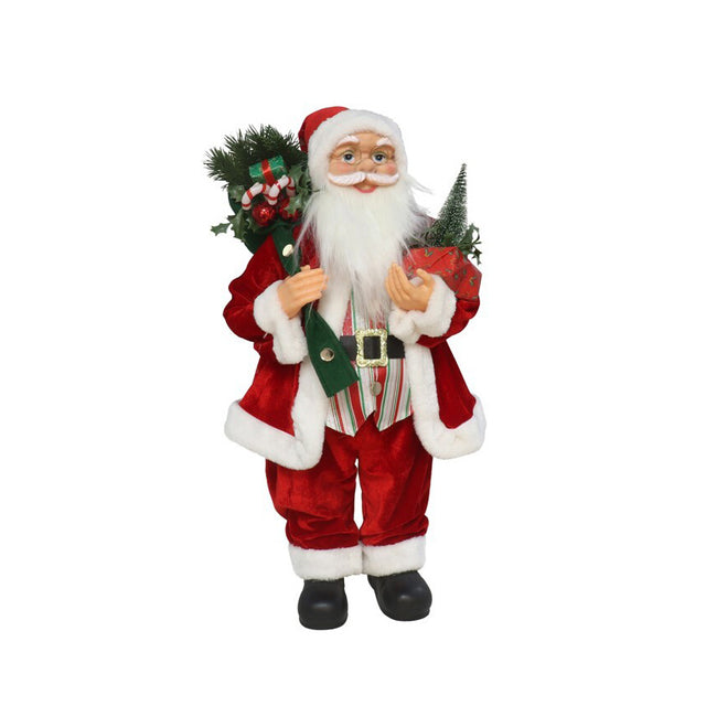 Standing Santa With Bag And Tree 60Cm