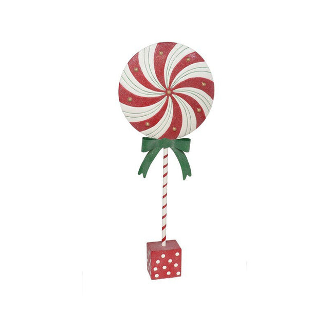 Red Candy Stand With Bow Dec. 34.5X8X91