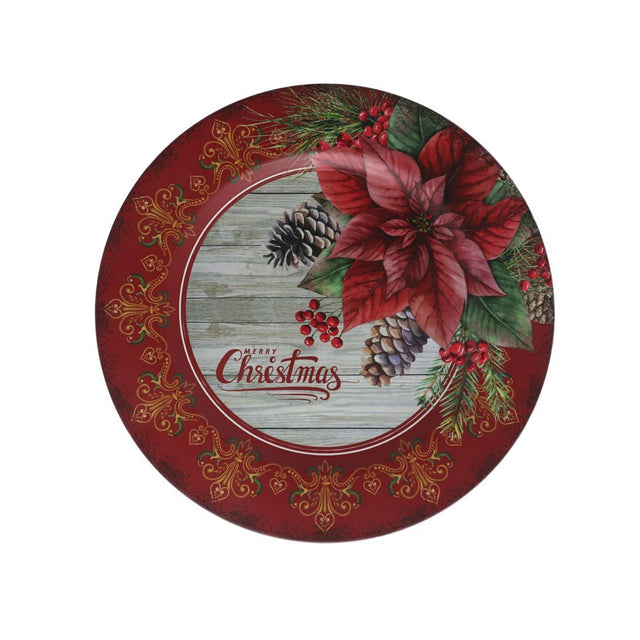 Underplate Winged Poinsettia 33X33X1,5Cm