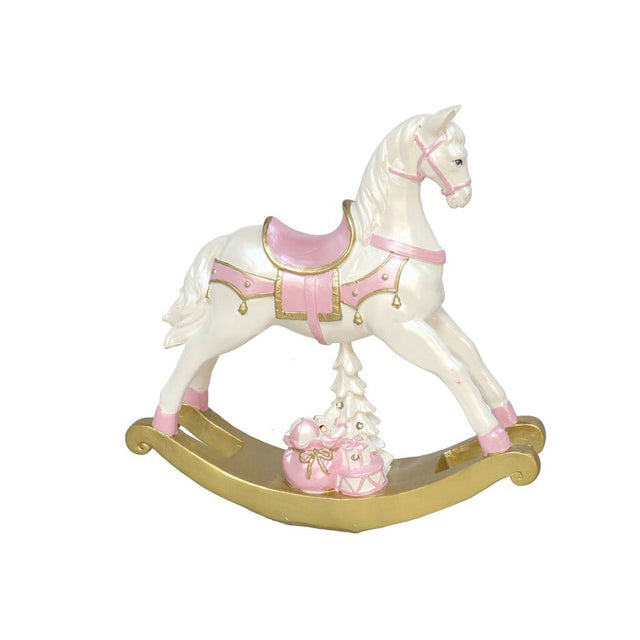 Pink Decorated Rocking Horse 25.5X7X25.5 Cm