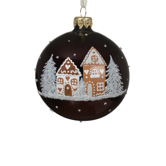 Black Bauble (Glass) (Christmas) 8cm