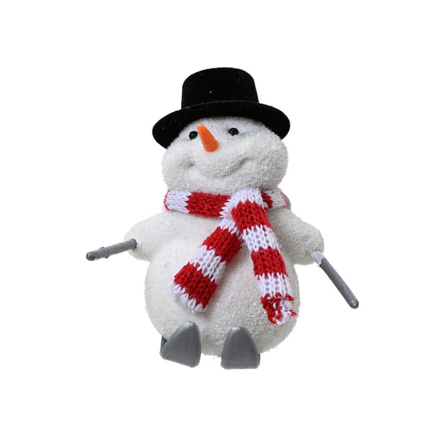 Snowman Skiing 10X7X9.5Cm - Hands On Side