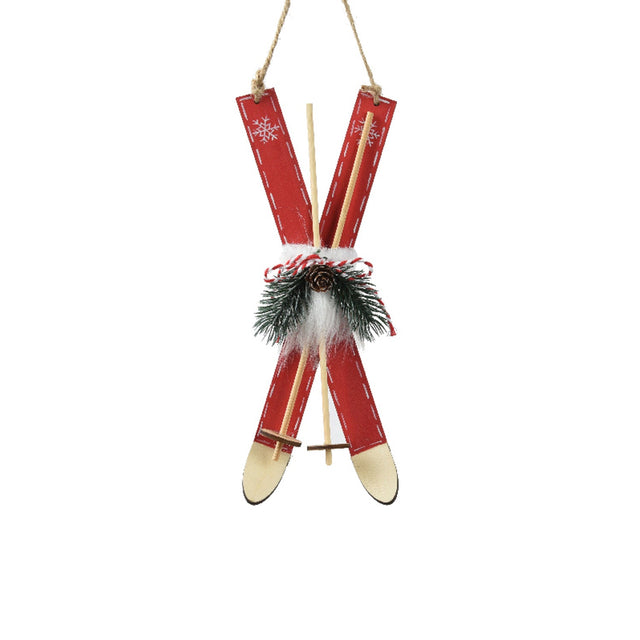 Sleigh With Fur 3.5X8X23Cm - Red