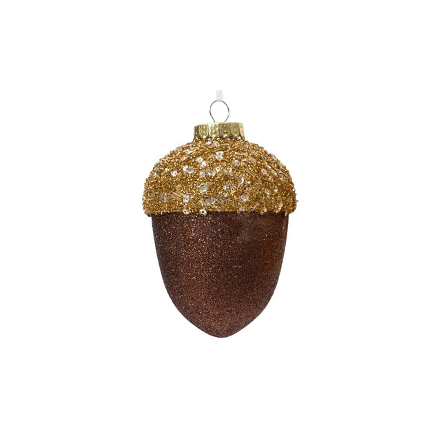 Plastic Pinecone With Glitter 10X12.5Cm - Brown