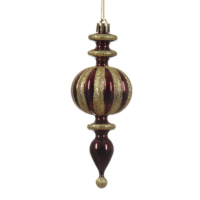 Bauble With Drop Ornament 5.2X14Cm - Red