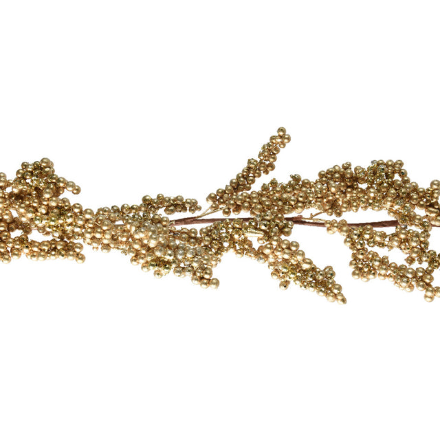 Garland Foam With Berries 5X10X130Cm - Gold