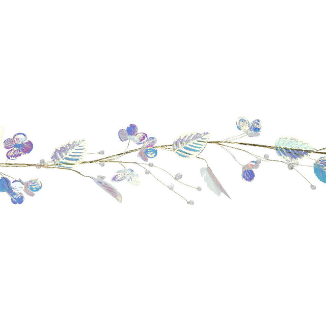 Garland With Leaves & Berries 5X8X130Cm - Iradescent
