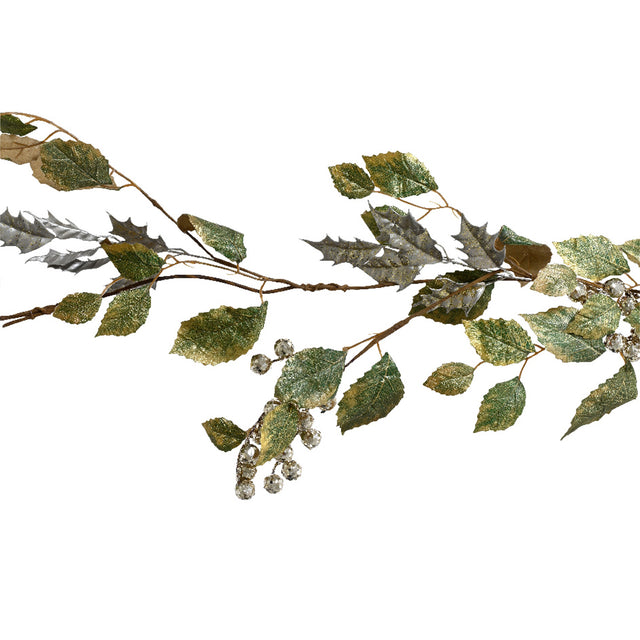 Garland With Leaves 5X15X120Cm - Green