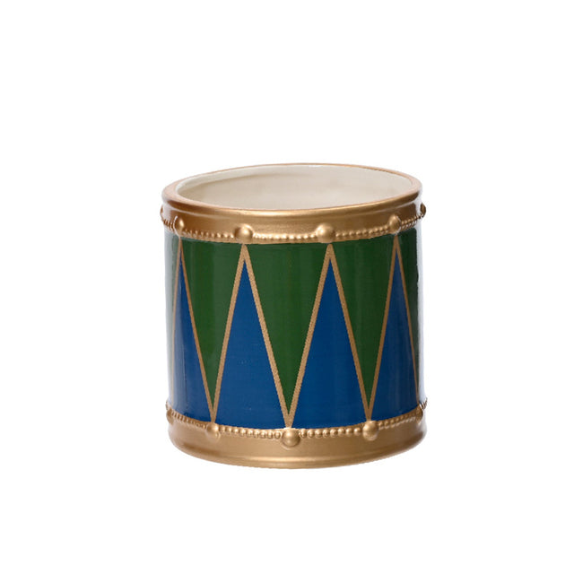 Planter Dolomite - Drum 12.7X12.5Cm - Blue & Green
