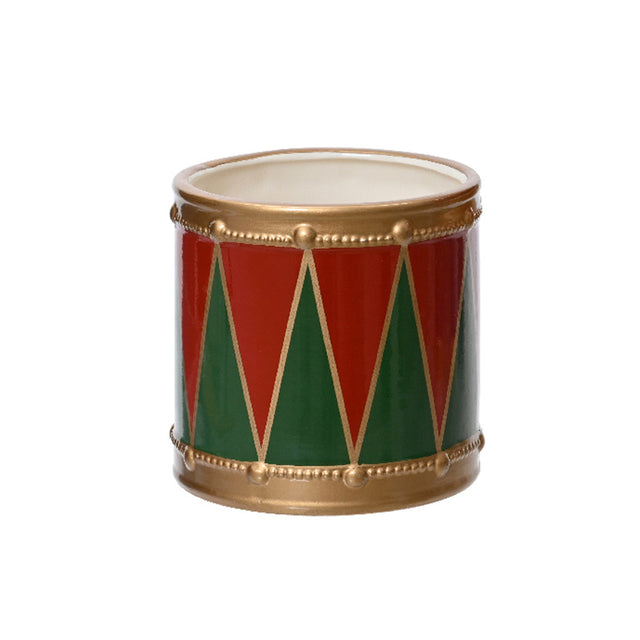 Planter Dolomite - Drum 12.7X12.5Cm - Red & Green
