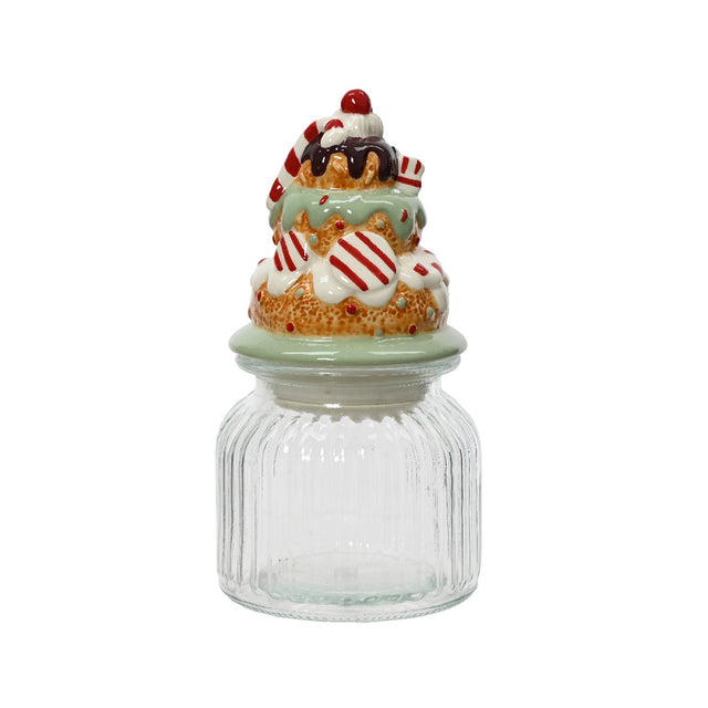 Cookie Jar 11X11X21Cm - Cupcake & 2 Donuts On Lid