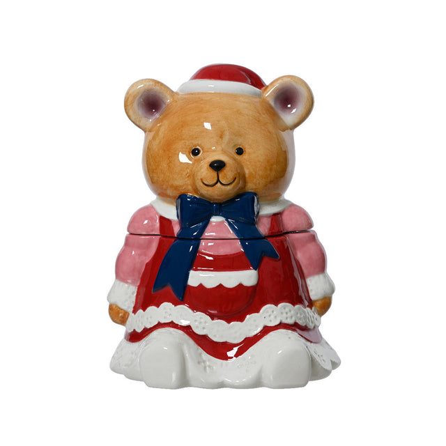 Cookie Jar 13X13X17Cm - Lady Bear With Dress